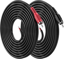 RCA to Speaker Wire, 18AWG 2 Pack 6ft RCA Male Plug Adapter to Bare Cable Open E