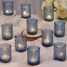 Votive Candle Holder Set of 36 Glass Bulk Tea Light Embossed Wedding Living Room