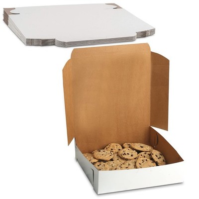 MT Products White Cookie Box - 9'' x 9'' x 2.5'' Bakery Boxes - Pack of 250