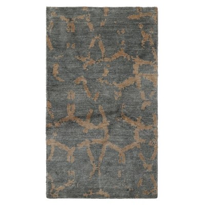 LoomBloom 3x5 Hand Knotted Wool Blue Tibetan Modern Area Rug