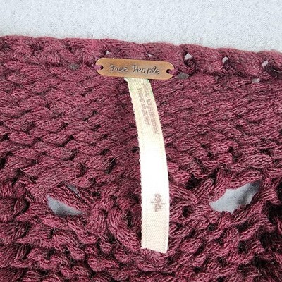 Free People Cardigan Sweater Womens S Red Open Knit Ladder Back Boho Long Sleeve