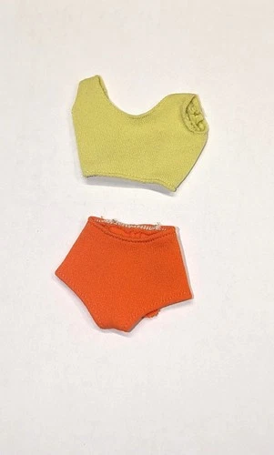 Vintage Barbie - Midge Two Piece Swimsuit - Yelllow/Orange