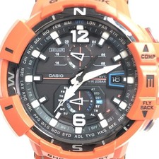 Casio G-Shock GW-A1100R Sky Cockpit GRAVITY-MASTER Watch Orange Used From Japan