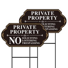 GXGGUS Private 2-Pack, private property no soliciting sign