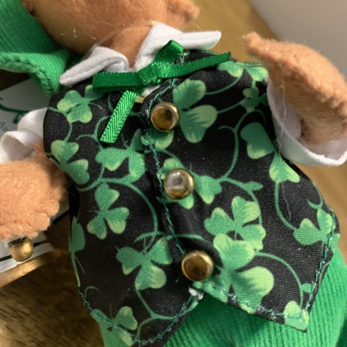 Annalee St. Patrick's Day 8" Irish Pub Mouse with Beer Stein Shamrocks Vest EUC - Bild 7 von 8