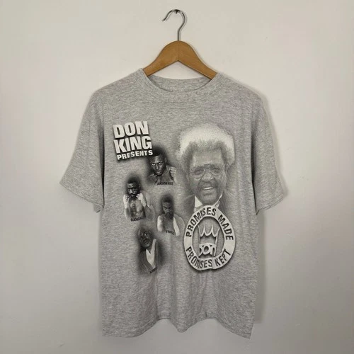 90s Don King Boxing Sports Rap Tee Shirt Gray Single 1990s vintage concert t-shirt, vintage, size L, single stitch, B+ condition