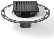 Desag e ducha cuadrado 6" negro mate, acero 304, base PVC y rejilla. NUEVO