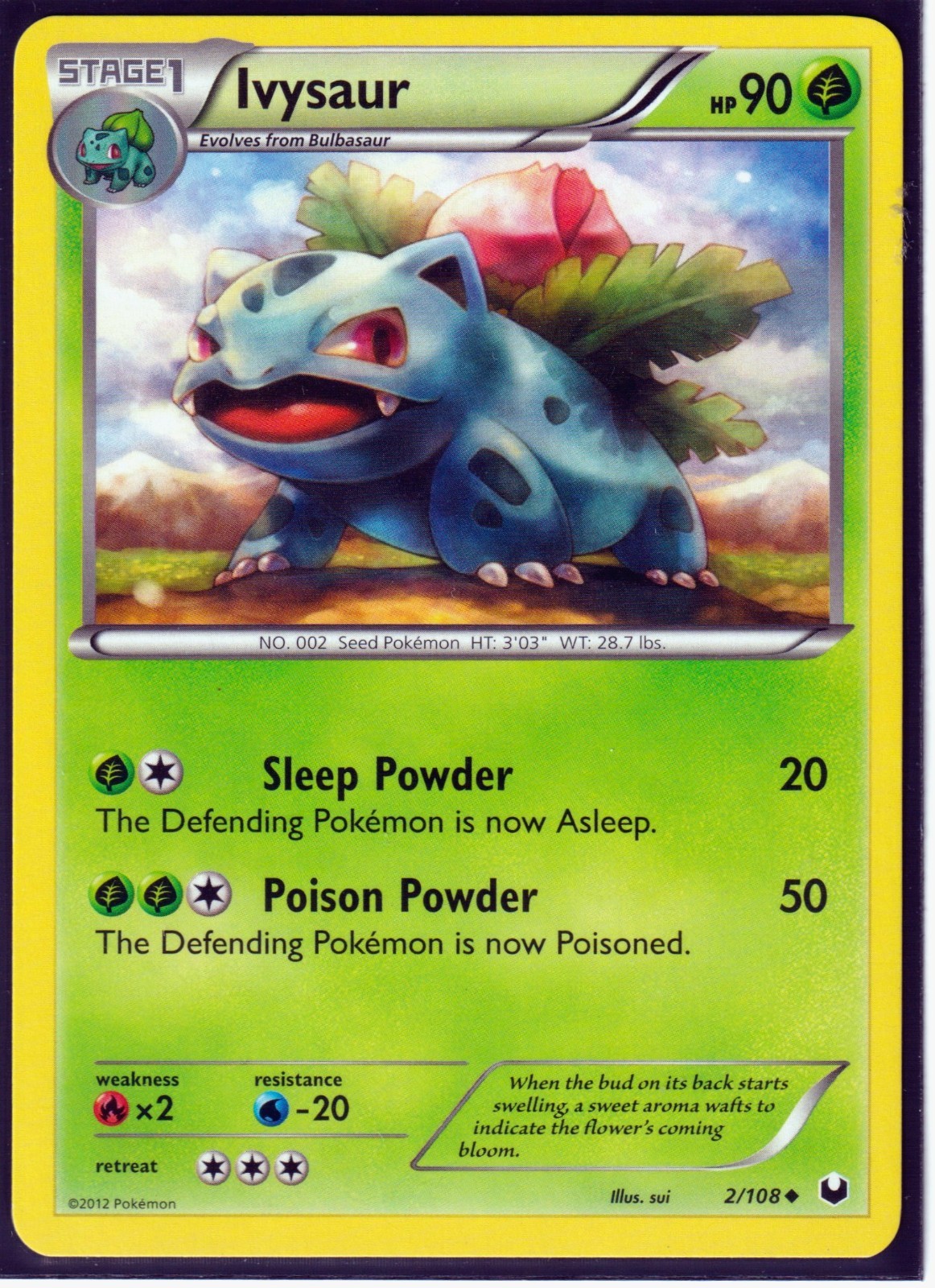 2012 POKEMON IVYSAUR 2/108 DARK EXPLORERS - REGULAR- UNCOMMON (I2)