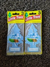 Little Trees Summer Linen Handing Car Air Freshener Set Of 2