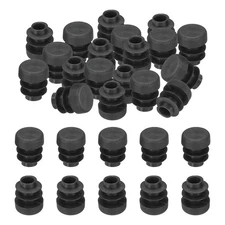 1/2" Plastic Tubing End Caps, 40Pcs Round Hole Plug Insert, Black