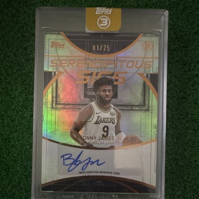 2025-26 Topps Three Serendipitous Sigs Bronny James Bronze 1/25
