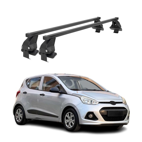 Menabo DachträGer GrundtäGer FüR Hyundai I10 2007-2013 50Kg Stahl Schwarz 2 Tlg-image