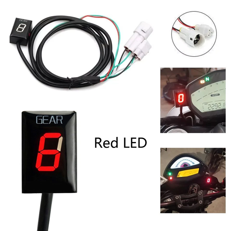 Motorcycle Gear Indicator Red LED for YAMAHA YZF R1 R6 FZ1 FZ6 Wr250r Xjr1300 - Image 2 of 4