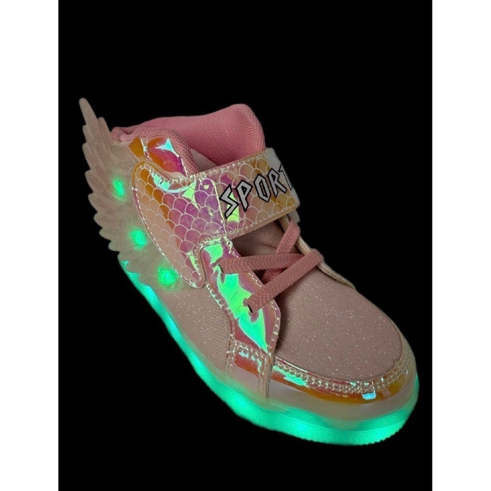 Kids Sz 33 (us 1.5)pink Iridescent Sport High Top Shoes