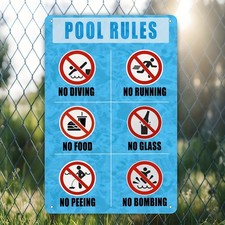 1pc Metal Pool Rules Sign - Outdoor Safety Warning
