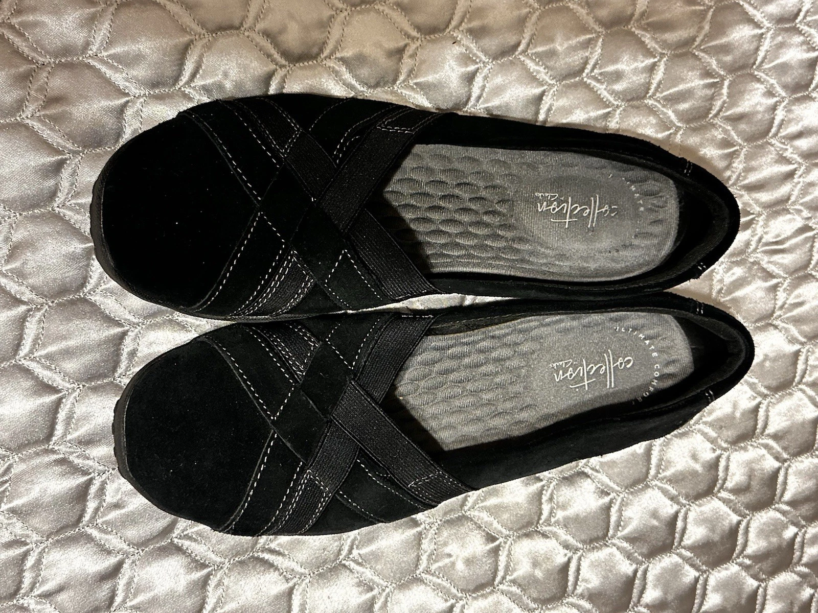 Scarpe basse donna Clarks nere in velluto taglia 11