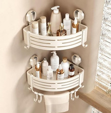 Corner Shower Caddy Suction Cup Shower Shelf Corner No Drilling Bathroom Shower