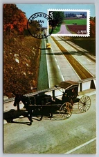 #C150 Amish Horse & Buggy Airmail FDC Maxi Card