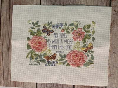 #ad #ad Nothing Is Worth More Than This Day Completed Cross Stitch $17.95