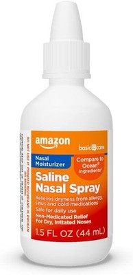 Amazon Basic Care Saline Nasal Spray 1.5oz Comparable to Ocean Nasal Spray