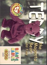 1999 Beanie Babies Series 2 Teddy the Magenta Bear old face  238
