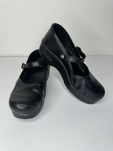 Zueco Dansko Maryjane Estilo Y2K Gótico Capricho Colegiala Cuero Negro EU 38