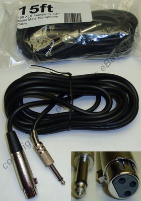 Lot10 15ft XLR~1/4'' Mono Professional Microphone Audio Cable/Cord 3pin~6.3mm TS