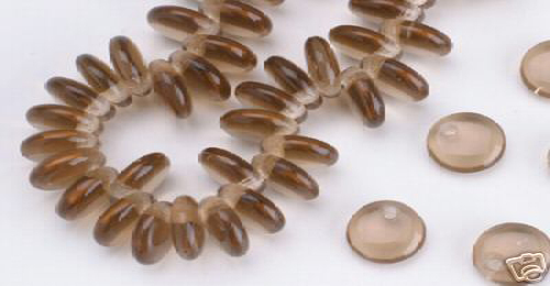 50 Rauchtopas Linsenperlen 6 mm - Bild 1 von 1