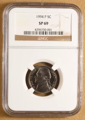 1994 P Jefferson Nickel NGC SP69