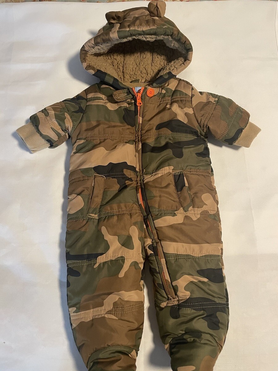 Baby Gap Khaki Camouflage Unisex Puffer Snowsuit One Piece 3-6mth