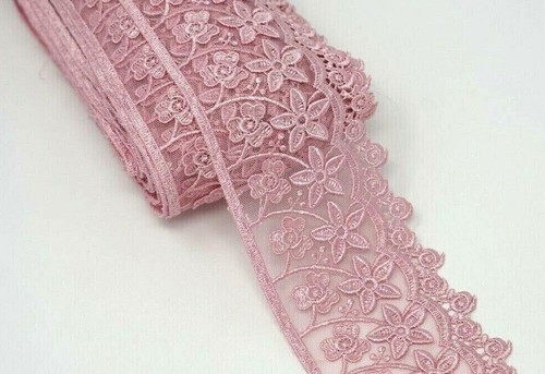 3 D 1 Yard Two Layers Net,Satin Thread Lace Trim For Wedding And Embellishment - Picture 15 of 64