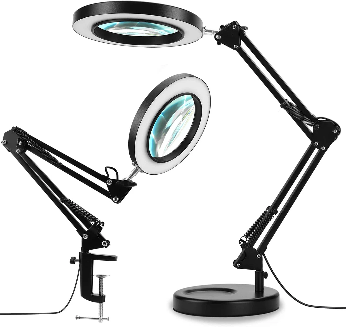 2-In-1 Magnifying Glass with Light and Stand, 3 Color Modes Stepless  Dimmable, 5