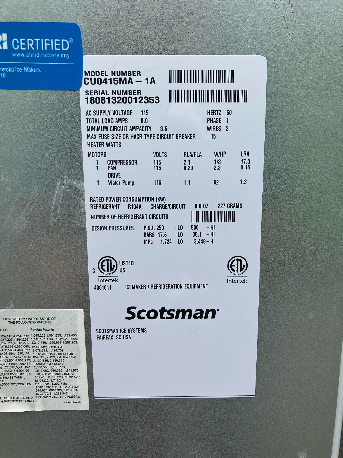 Scotsman CU0415MA1 Cube Ice Maker eBay