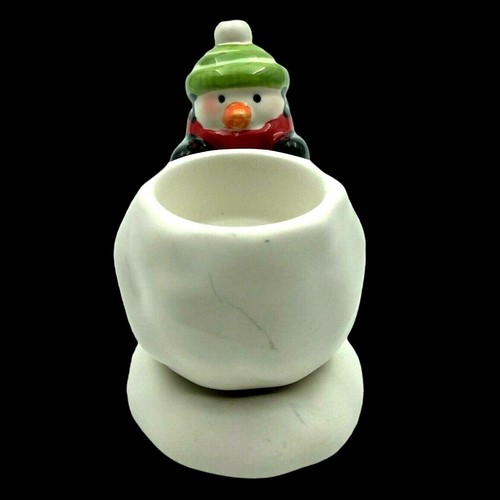 De colección Sello Pingüino Bola de Nieve Luz de Té Candelabro Cerámica Vacaciones Navidad - Imagen 4 de 7
