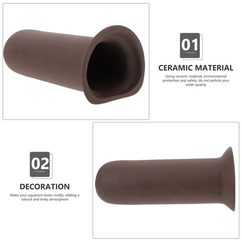 2 PCS Aquarium Ceramique Café Multi-But Cache Cave Tube d'élevage Aquarium utile économies