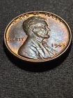 1945-P Lincoln Wheat Cent-Multi Color Toning BU GEM MINT STATE Coin Beauty CC62