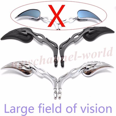 クロームパーツ ティアドロップフレームリアビューミラーオー