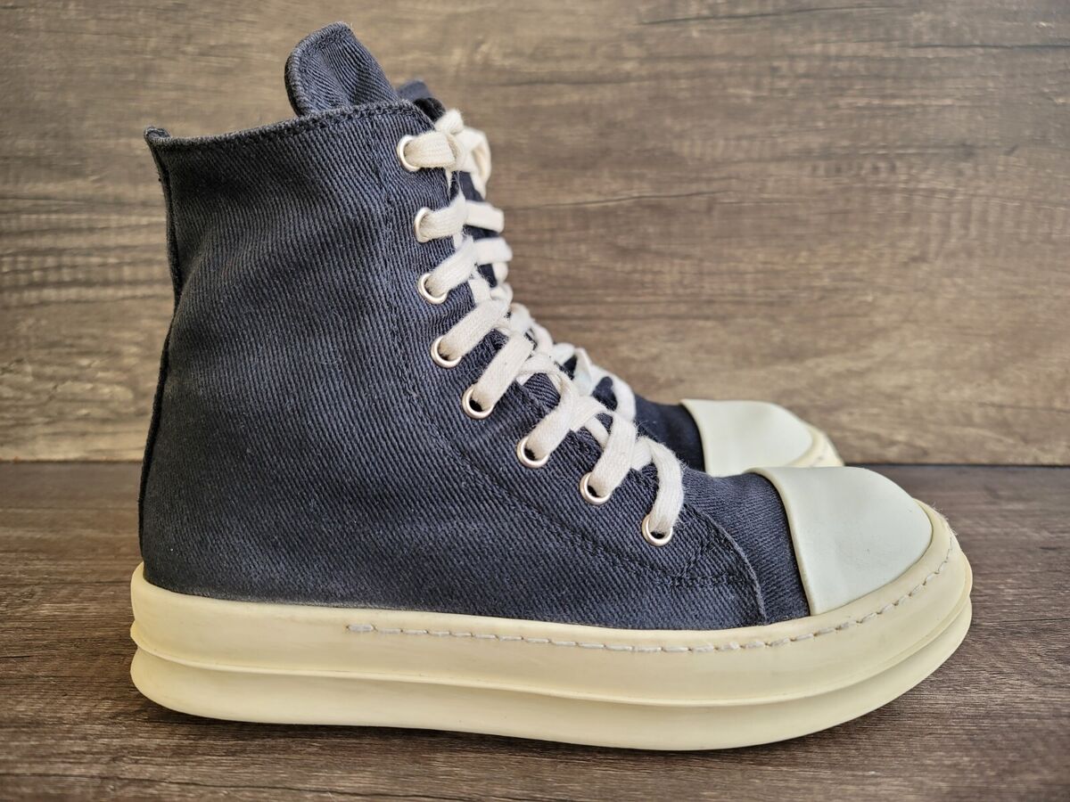 Rick Owens Women's Drkshdw Ramones Hi Top Zipper Black shoes Rick Owens Women's Drkshdw Ramones Hi Top Zipper Black shoes