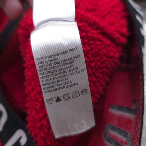 RARE Air Jordan Fleece Jacket Boys Large Red Lining Hidden Solid Logo Polyester - Picture 14 of 16