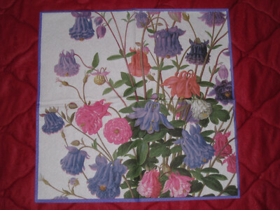 3 Servietten ~ Sommer, Garten, Blumen, Art von Johann Jakob Walter ~ 33x33