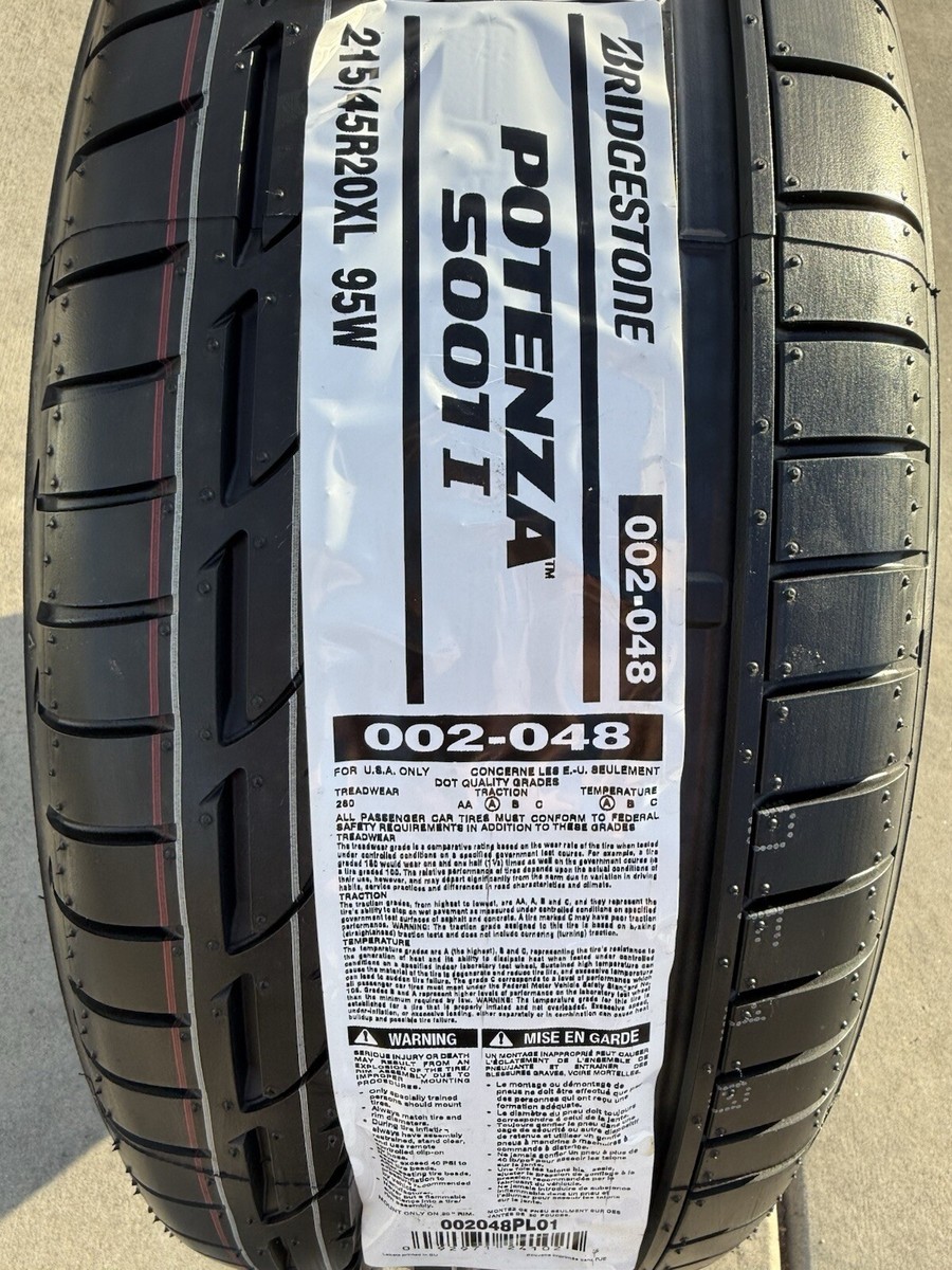 Set of TWO BRAND NEW 215/45R20 95W Bridgestone Potenza S001 Tires