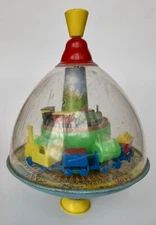 Vintage 10" SPINNING TOP TIN LITHO TRAIN TOY KARL R. ZIRNDORF Germany