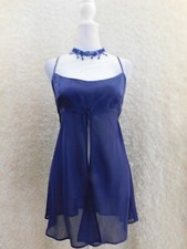 Sexy-Blue-Babydoll-Nightwear-Women-Mini-Dress-Lingerie-Sleepwear small