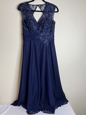 Cachet Women  s Size 6 Navy Blue Gown Mother Of Bride Groom Dress