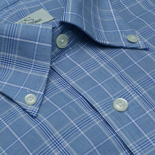 Blue Plaid Men's Dress Shirt | eBay