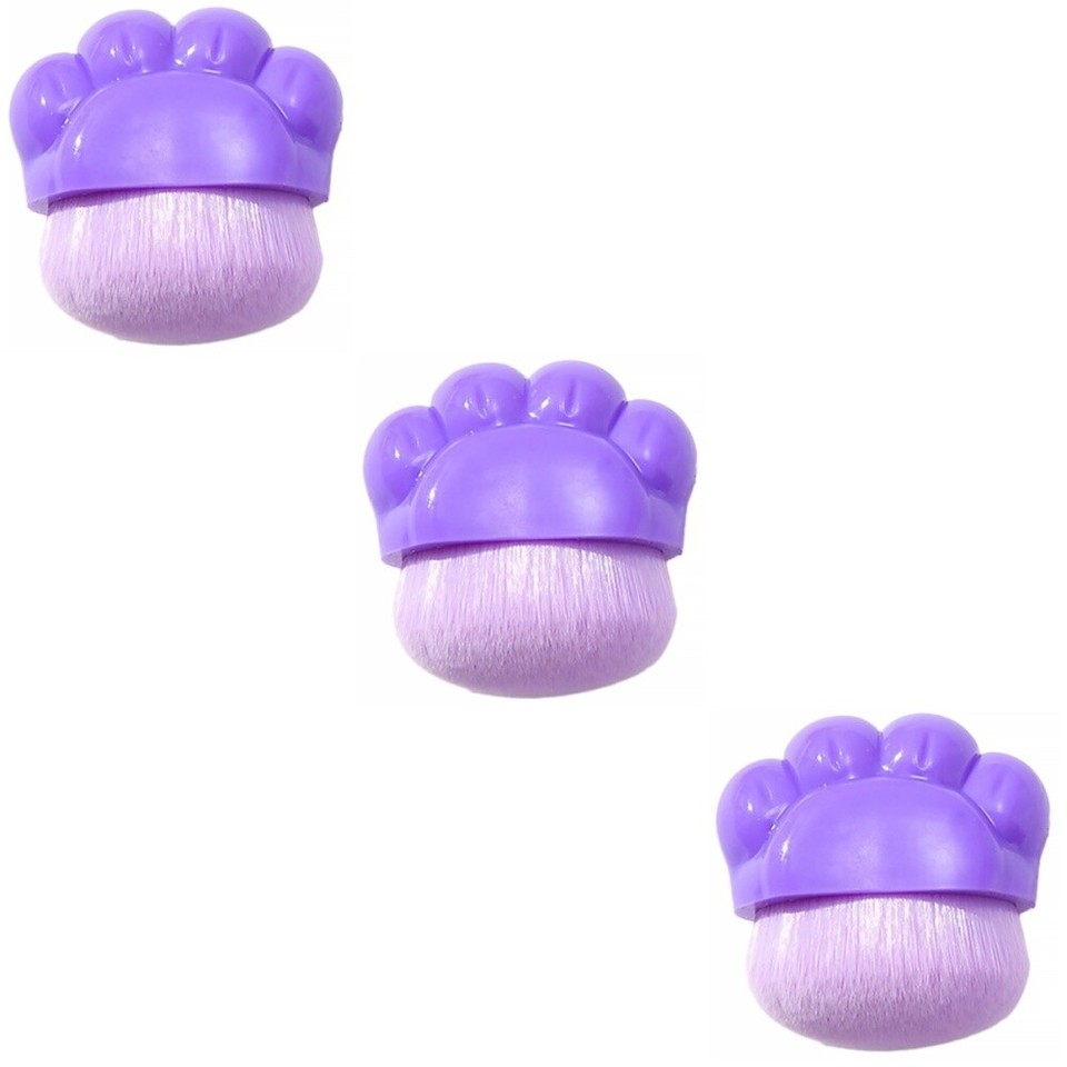 3pcs Cat Claw Shape Powder Brush Portable Blush Brush Travel Makeup