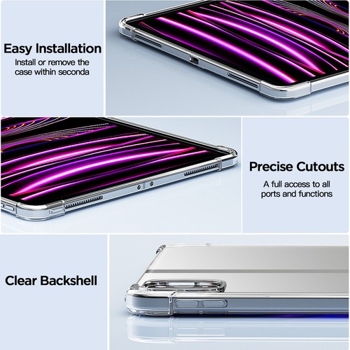 For Apple iPad Pro 12.9 inch Case 6th/5th/4th Generation Shockproof Clear Cover - Picture 4 of 13
