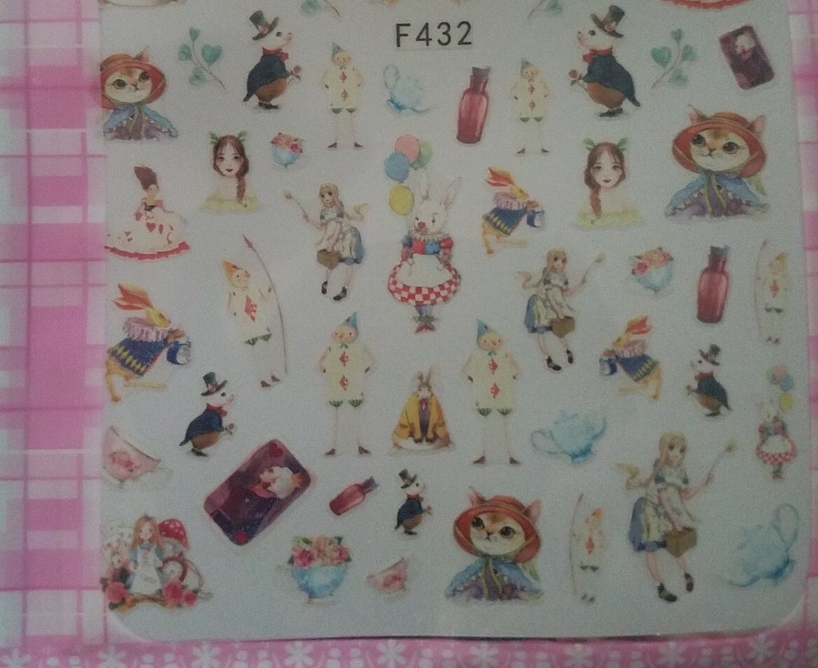 Alice in wonderland nail art stickers