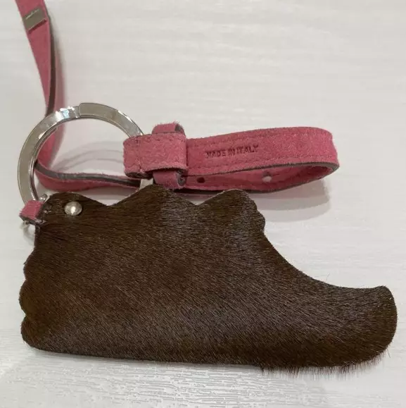 Salvatore Ferragamo Zapato Alto Cuero Rosa Llavero Correa Hecho en Italia [Sin Usar] Foto 2 de 4