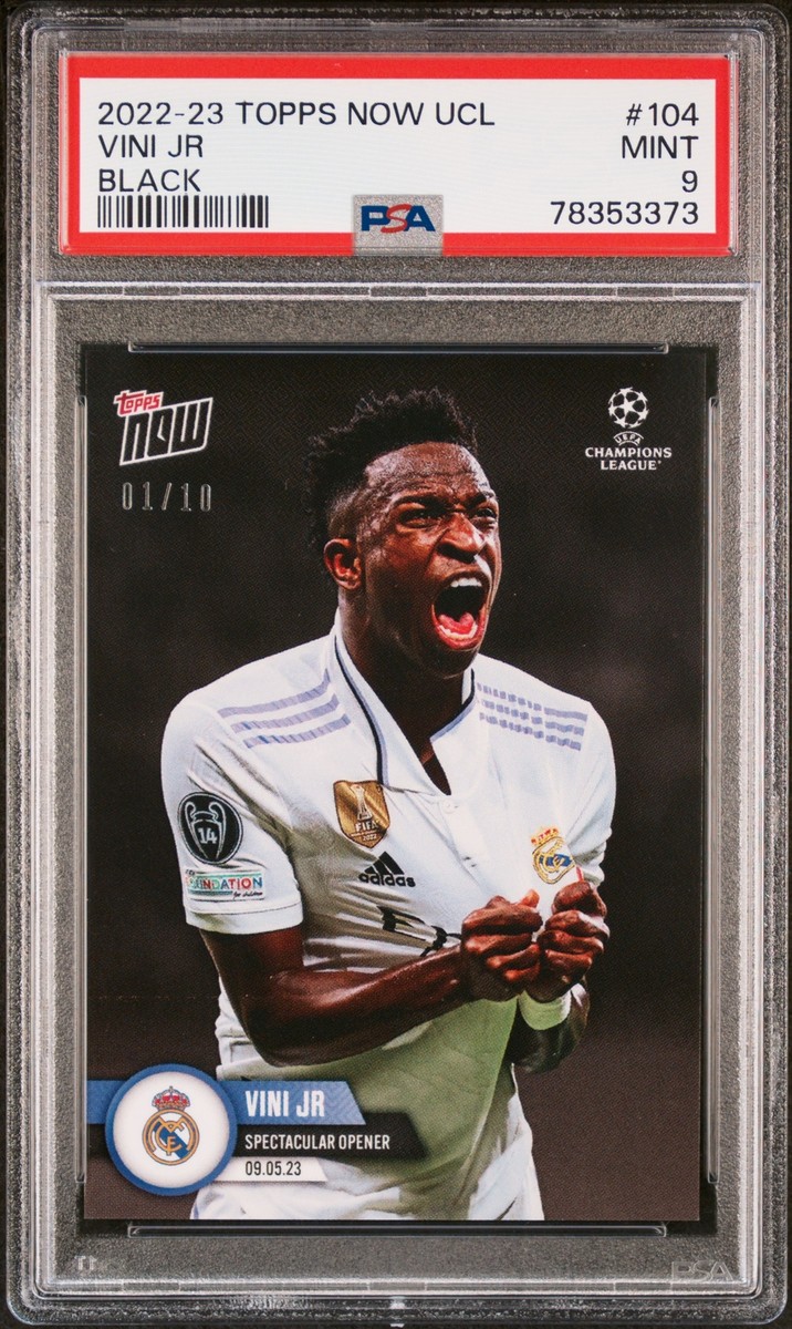 PSA 9 MINT Vini Jr. 2022-23 Topps Now #104 Rare Trading Card Black 